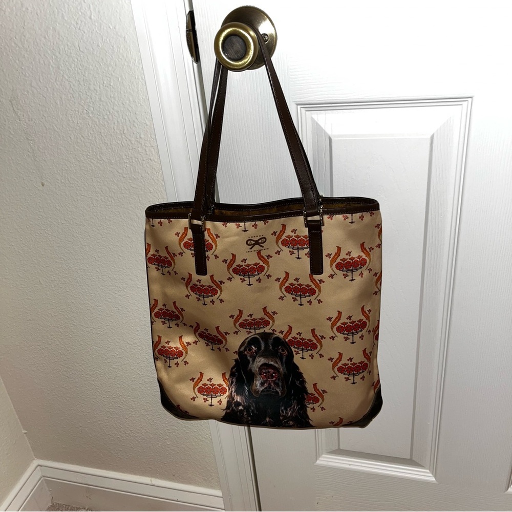 Reversible Anya Hindmarch chocolate brown Labrador puppy dog tote bag purse - Picture 6 of 13